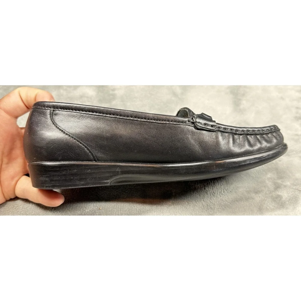 SAS Shoes Womens Size 7N Black‎ Leather Loafers Slip On Tripad Comfort Walking
